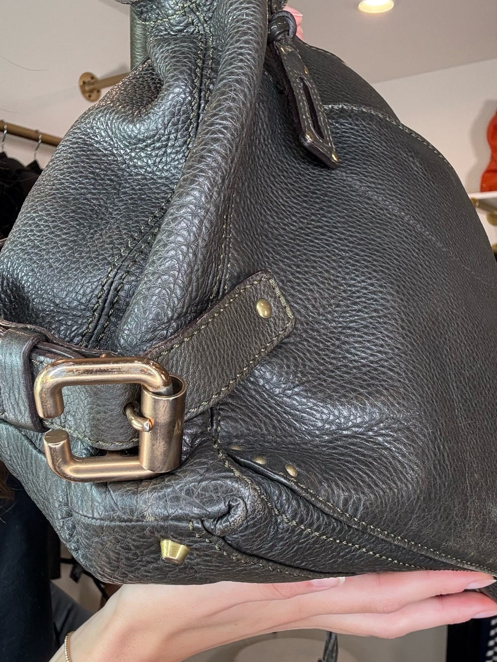 Chloe Vintage Paddington in Green Leather - Picture 10 of 11